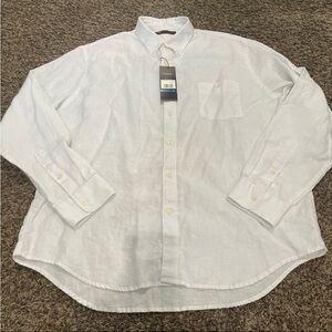 Perry Ellis, NWT 100% linen long sleeve , button-down shirt men’s XL